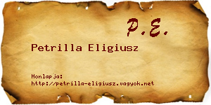 Petrilla Eligiusz névjegykártya